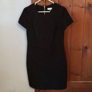 Calvin Klein blk rose imbedded dress zip back sz 4